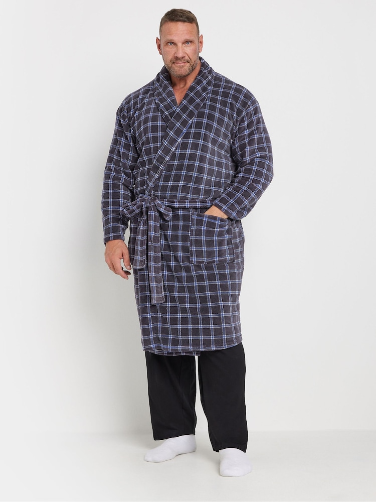 BadRhino Big & Tall Checked Dressing Gown - Изображение 1 из 4 BadRhino Big & Tall Checked Dressing Gown - Изображение 1 из 4