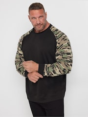 BadRhino Big & Tall Black Raglan Sweatshirt - Image 1 of 3