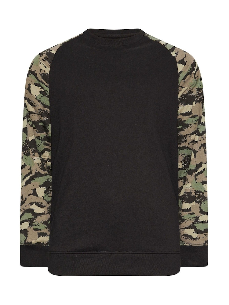 BadRhino Big & Tall Black Raglan Sweatshirt - Image 2 of 3