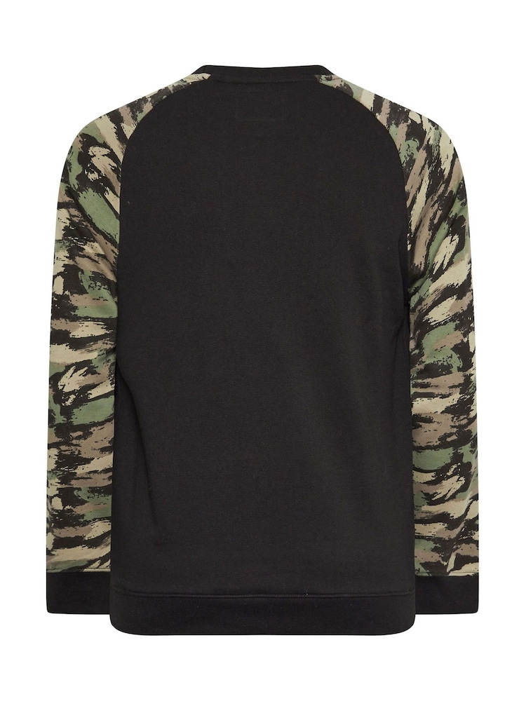 BadRhino Big & Tall Black Raglan Sweatshirt - Image 3 of 3