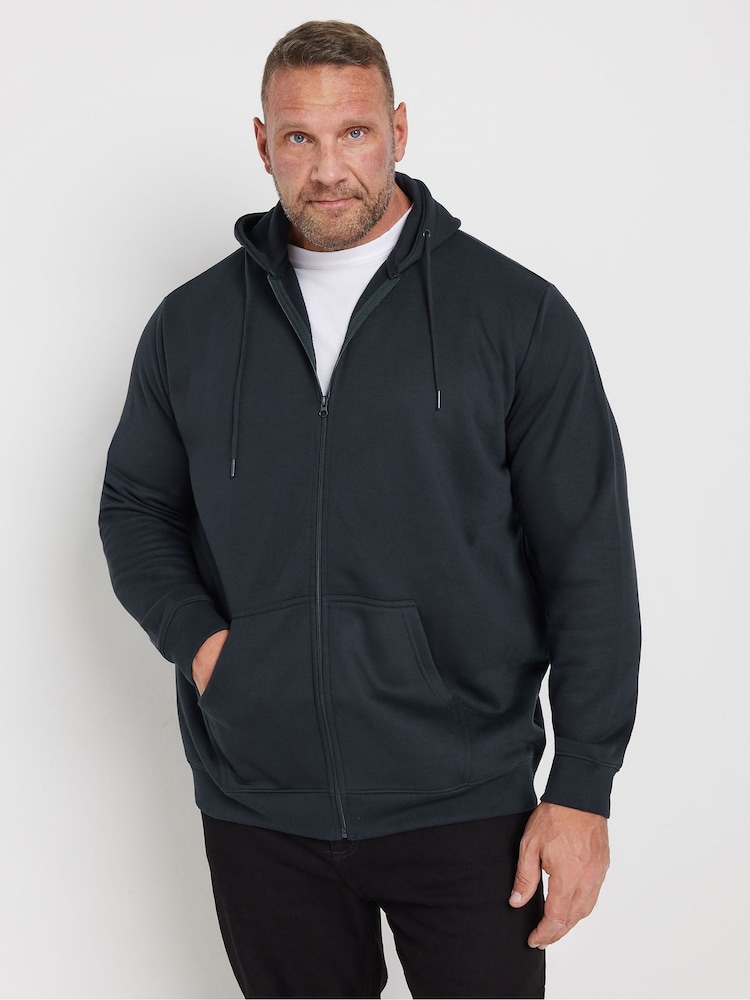 BadRhino Big & Tall Blue Dark Blue Zip Up Jacket - Image 1 of 3