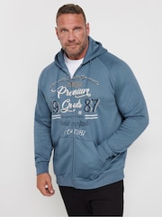 BadRhino Big & Tall Blue Vintage Zip Through Jacket - Image 1 of 3