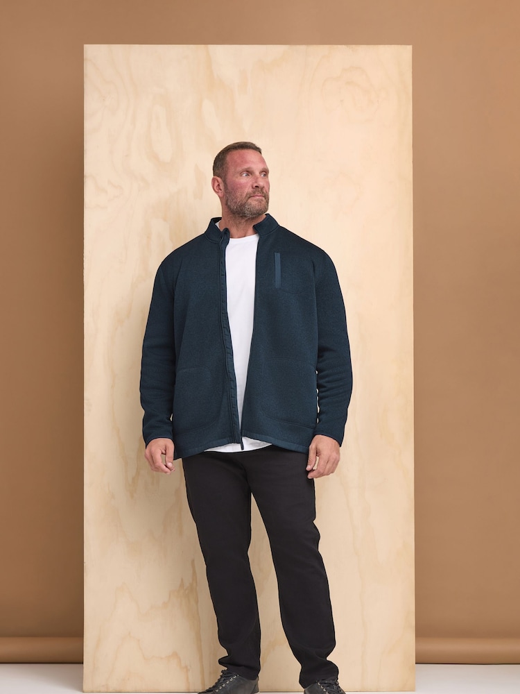 BadRhino Big & Tall Blue Borg Lined Full Zip Jacket - Image 1 of 5