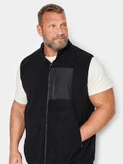 BadRhino Big & Tall Black Fleece Pocket Gilet - Image 1 of 4