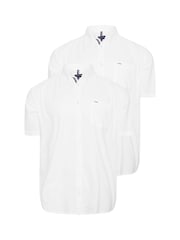 BadRhino Big & Tall White 100% Cotton Short Sleeve Oxford Shirts 2 Pack - Image 2 of 4