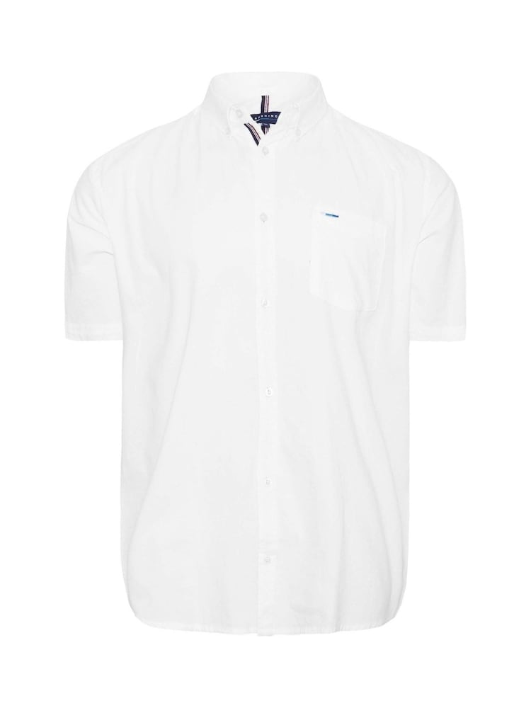 BadRhino Big & Tall White 100% Cotton Short Sleeve Oxford Shirts 2 Pack - Image 3 of 4