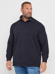 BadRhino Big & Tall Blue Diamond Button Neck Sweatshirt - Image 1 of 3