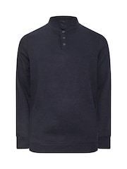 BadRhino Big & Tall Blue Diamond Button Neck Sweatshirt - Image 2 of 3