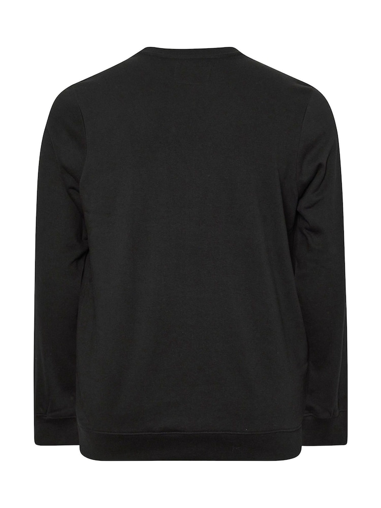 BadRhino Big & Tall Black Crewneck Sweatshirt - Image 3 of 3 BadRhino Big & Tall Black Crewneck Sweatshirt - Image 3 of 3