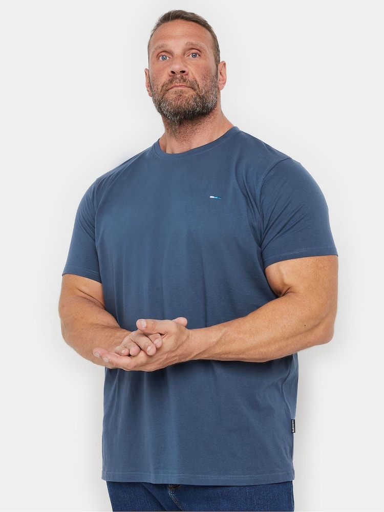 BadRhino Big & Tall Blue 100% Cotton T-Shirts 5 Pack - Image 2 of 2