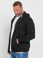 BadRhino Big & Tall Black Grey Diamond Zip Up Sweat Top - Image 1 of 3