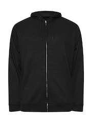 BadRhino Big & Tall Black Grey Diamond Zip Up Sweat Top - Image 2 of 3
