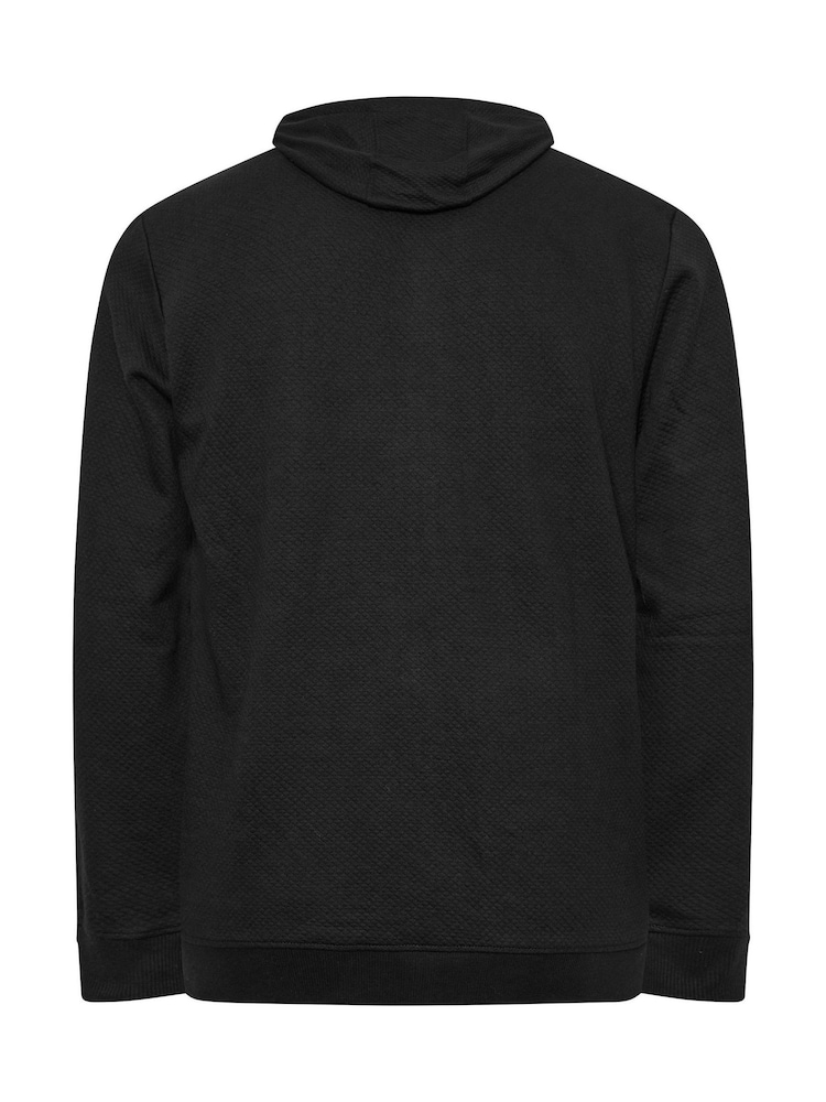BadRhino Big & Tall Black Grey Diamond Zip Up Sweat Top - Image 3 of 3