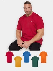 BadRhino Big & Tall Green Long 100% Cotton T-Shirts 5 Pack - Image 1 of 3