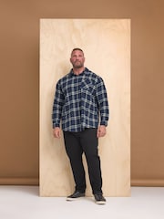 BadRhino Big & Tall Blue Longsleeve Checked Shirt - Image 2 of 4