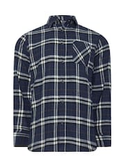 BadRhino Big & Tall Blue Longsleeve Checked Shirt - Image 3 of 4