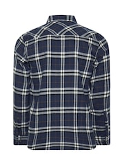 BadRhino Big & Tall Blue Longsleeve Checked Shirt - Image 4 of 4