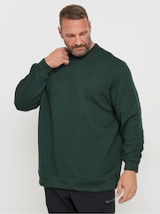 BadRhino Big & Tall Green Chevron Crew Neck Sweatshirt - Image 1 of 3