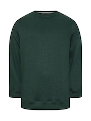 BadRhino Big & Tall Green Chevron Crew Neck Sweatshirt - Image 2 of 3