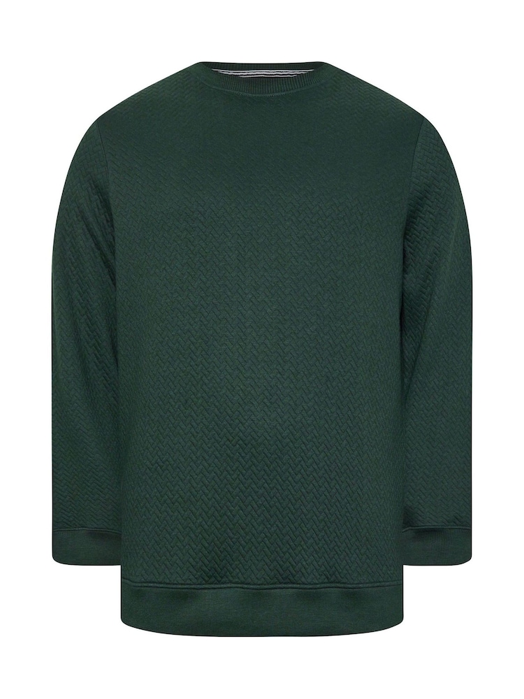 BadRhino Big & Tall Green Chevron Crew Neck Sweatshirt - Image 2 of 3 BadRhino Big & Tall Green Chevron Crew Neck Sweatshirt - Image 2 of 3