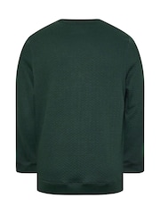 BadRhino Big & Tall Green Chevron Crew Neck Sweatshirt - Image 3 of 3