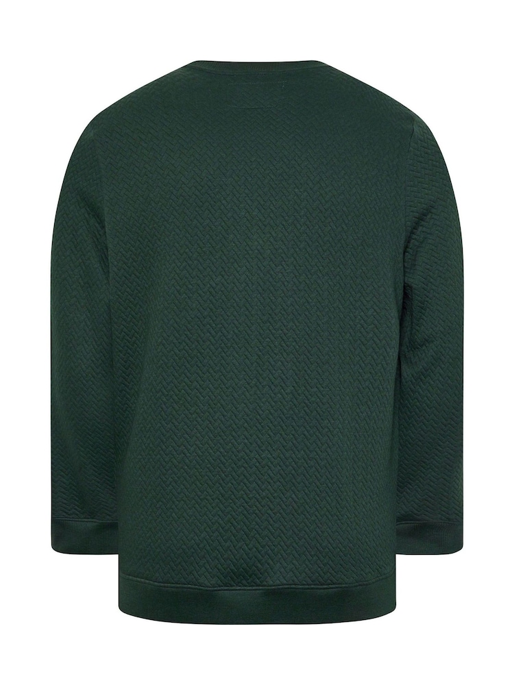 BadRhino Big & Tall Green Chevron Crew Neck Sweatshirt - Image 3 of 3 BadRhino Big & Tall Green Chevron Crew Neck Sweatshirt - Image 3 of 3