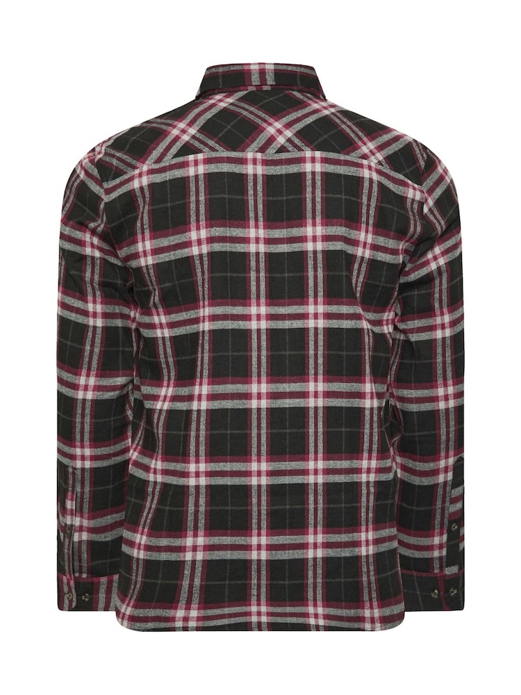 BadRhino Big & Tall Black Longsleeve Checked Shirt - Image 3 of 3 BadRhino Big & Tall Black Longsleeve Checked Shirt - Image 3 of 3