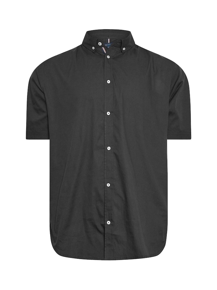 BadRhino Big & Tall Black Poplin Short Sleeve 100% Cotton Shirts 2 Pack - Image 3 of 4