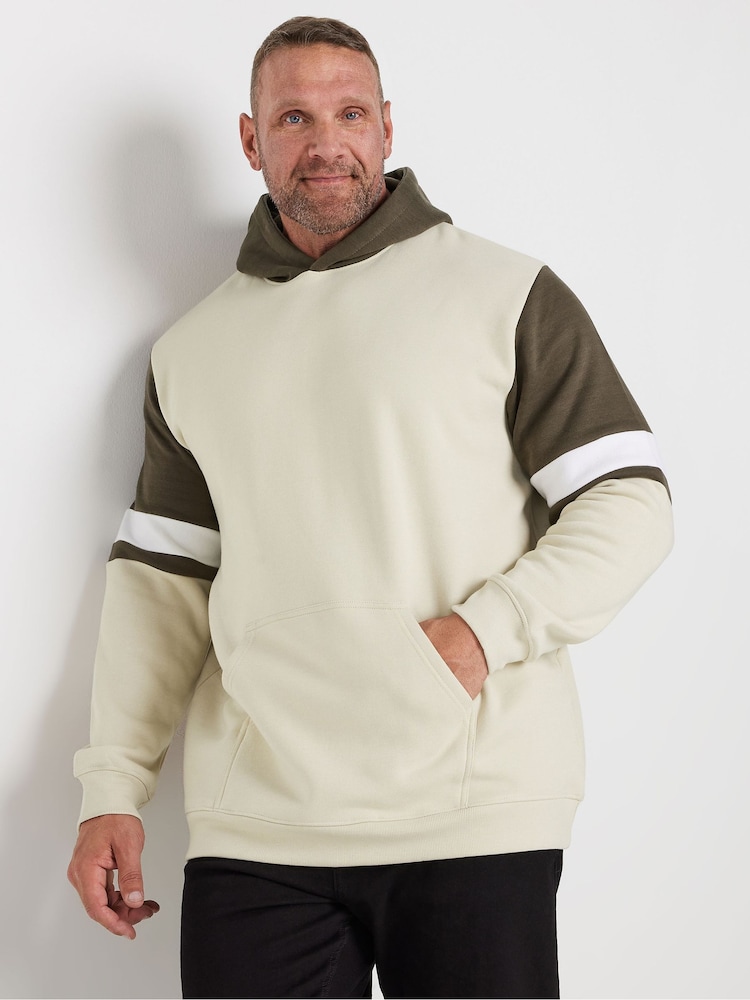 BadRhino Big & Tall Brown/Cream Cut and Sew Hoodie - Image 1 of 3
