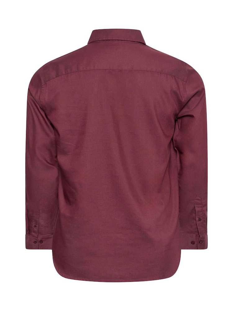 BadRhino Big & Tall Red Long Sleeve Oxford Shirt - Image 3 of 3 BadRhino Big & Tall Red Long Sleeve Oxford Shirt - Image 3 of 3