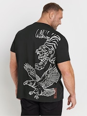 BadRhino Big & Tall Black 100% Cotton Tiger T-Shirt - Image 2 of 4