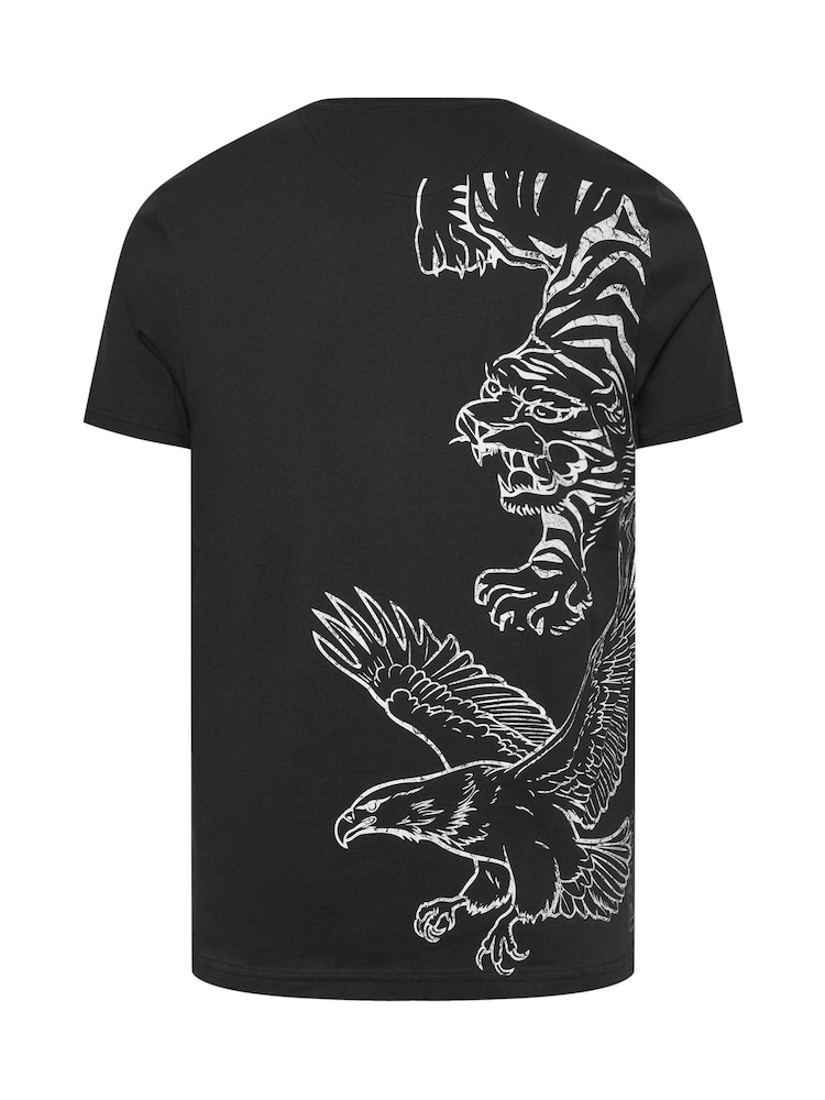BadRhino Big & Tall Black 100% Cotton Tiger T-Shirt - Image 4 of 4