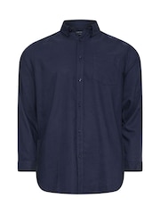 BadRhino Big & Tall Blue Navy Long Sleeve Oxford Shirt - Image 2 of 3