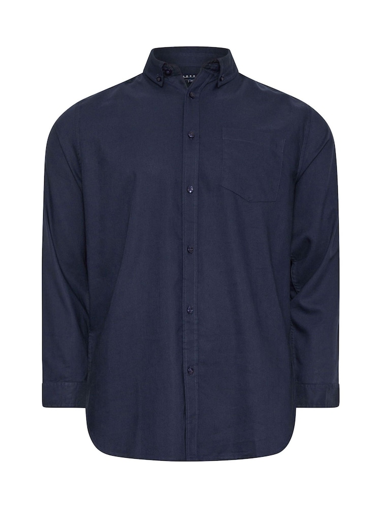 BadRhino Big & Tall Blue Navy Long Sleeve Oxford Shirt - Image 2 of 3