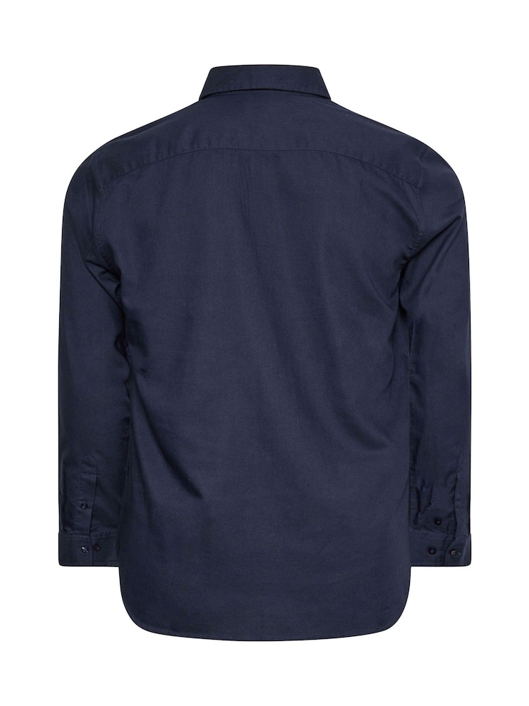 BadRhino Big & Tall Blue Navy Long Sleeve Oxford Shirt - Image 3 of 3