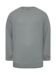 BadRhino Big & Tall Grey Grey Diamond Zip Up Sweat Top - Image 2 of 3