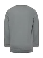 BadRhino Big & Tall Grey Grey Diamond Zip Up Sweat Top - Image 3 of 3