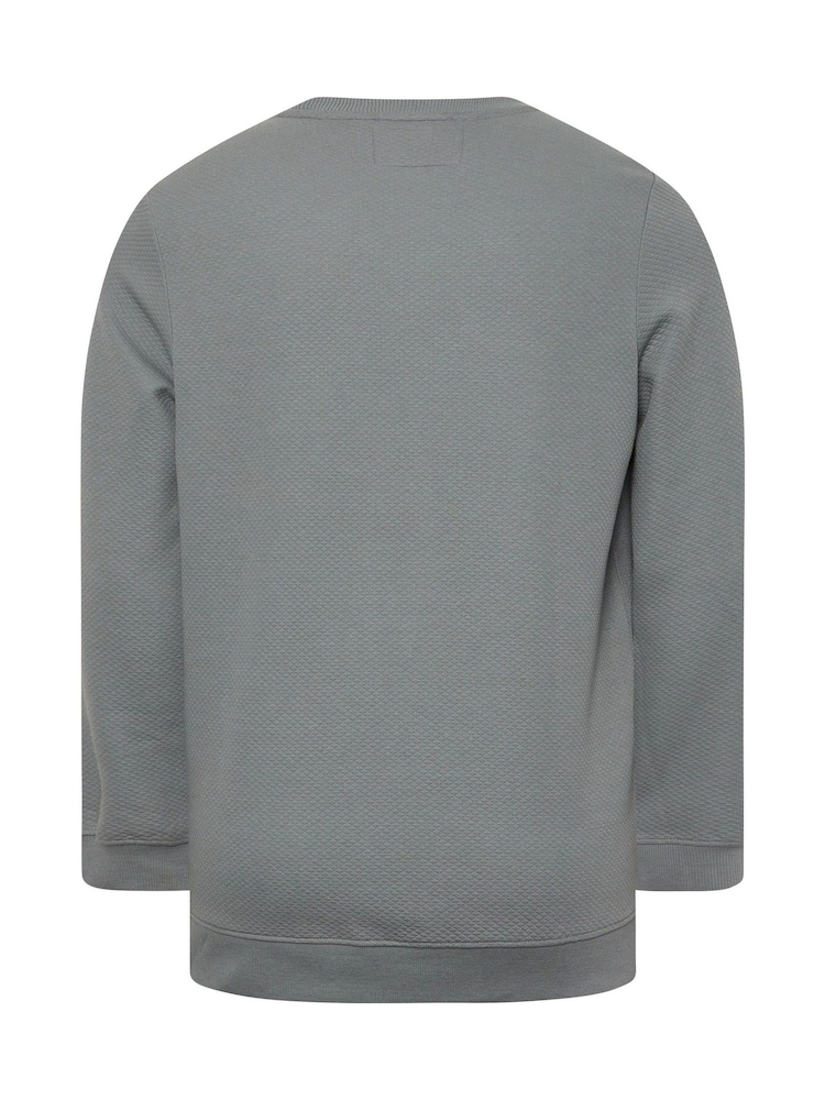 BadRhino Big & Tall Grey Grey Diamond Zip Up Sweat Top - Image 3 of 3