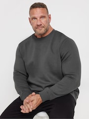BadRhino Big & Tall Grey Crew Neck Sweatshirt - Image 1 of 3