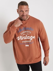 BadRhino Big & Tall Orange Authentic Crew Neck Sweatshirt - Image 1 of 3