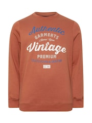 BadRhino Big & Tall Orange Authentic Crew Neck Sweatshirt - Image 2 of 3