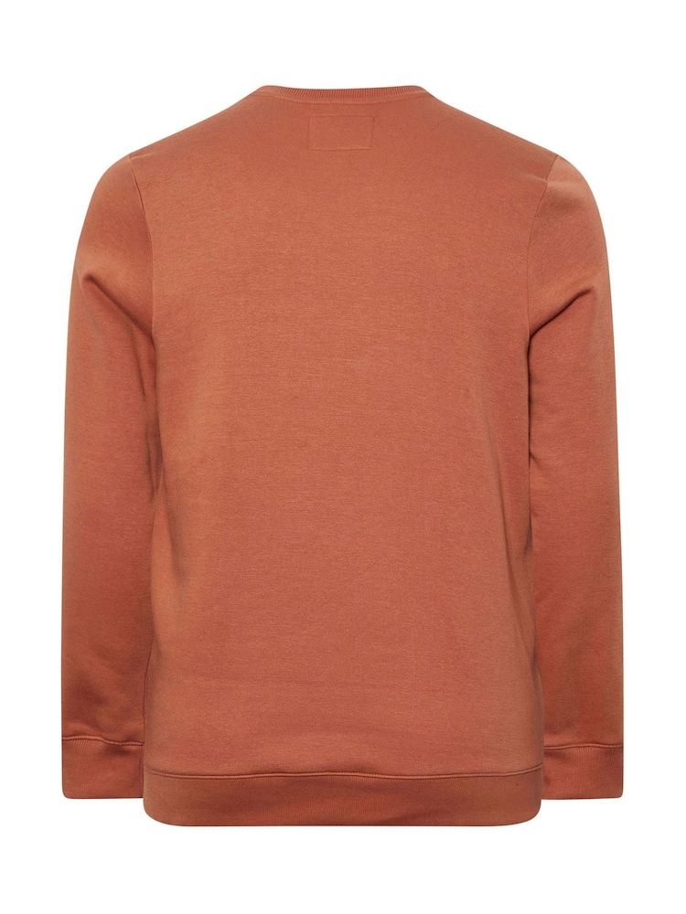 BadRhino Big & Tall Orange Authentic Crew Neck Sweatshirt - Image 3 of 3