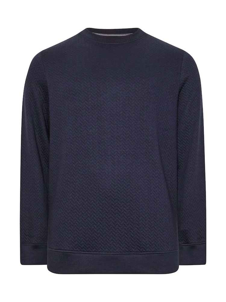 BadRhino Big & Tall Blue Chevron Crew Neck Sweatshirt - Image 2 of 3