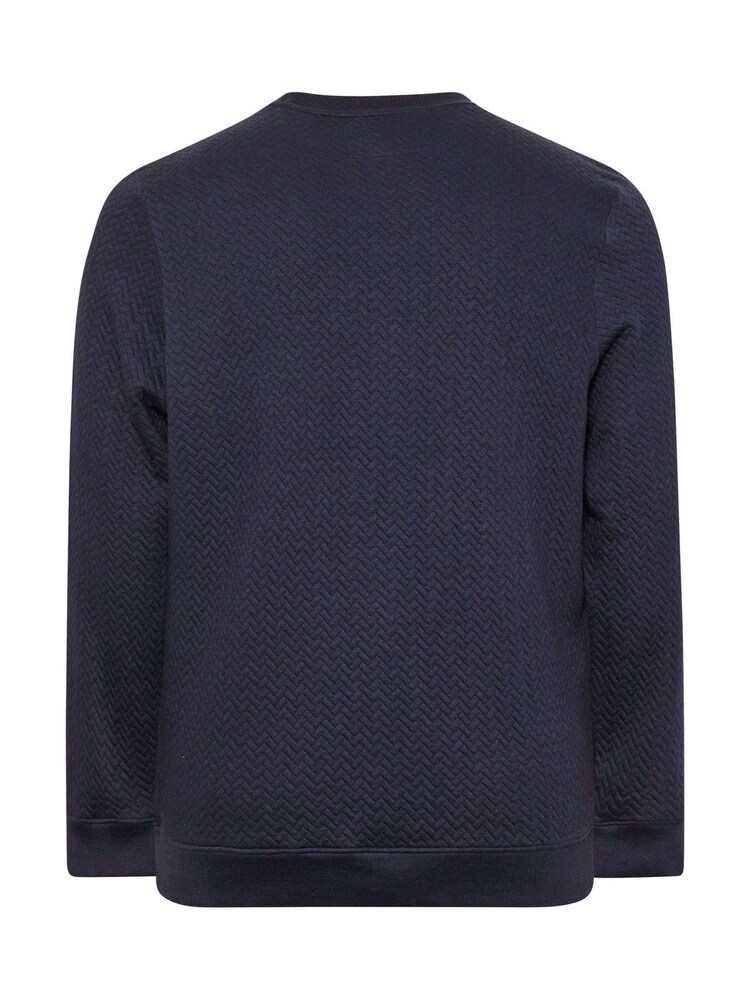 Blau - BadRhino Big & Tall Sweatshirt mit Rundhalsausschnitt und Chevron-Muster - Bild 3 von 3 Blau - BadRhino Big & Tall Sweatshirt mit Rundhalsausschnitt und Chevron-Muster - Bild 3 von 3