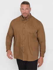 BadRhino Big & Tall Brown Long Sleeve Oxford Shirt - Image 1 of 3