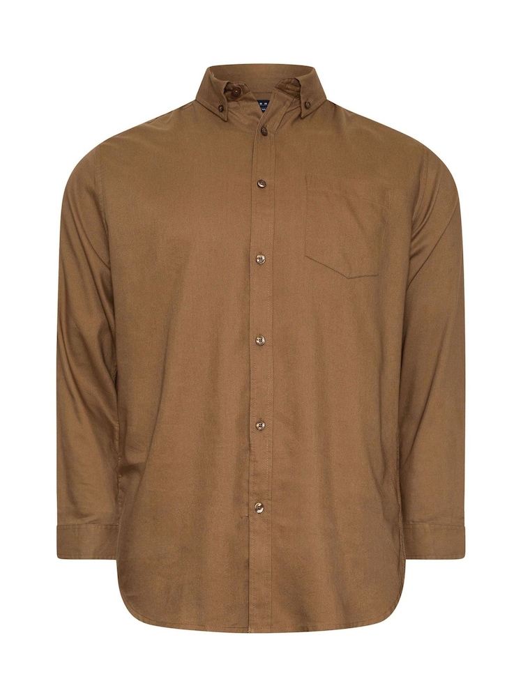 BadRhino Big & Tall Brown Long Sleeve Oxford Shirt - Image 2 of 3