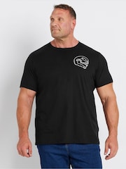 BadRhino Big & Tall Black 100% Cotton Front Back Skull T-Shirt - Image 2 of 4