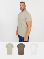 BadRhino Big & Tall White 100% Cotton T-Shirts 3 Pack - Image 1 of 6