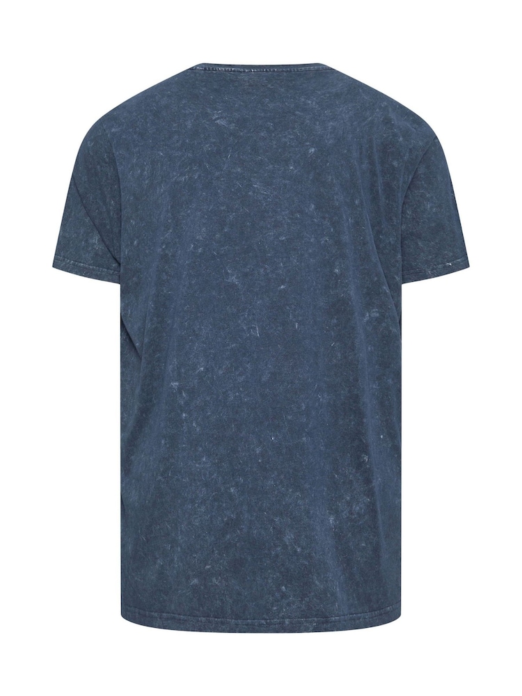 BadRhino Big & Tall Blue Acid Wash 100% Cotton Topgun T-Shirt - Image 3 of 3