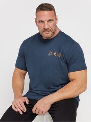 BadRhino Big & Tall Blue King Cobra Print 100% Cotton T-Shirt - Image 2 of 4